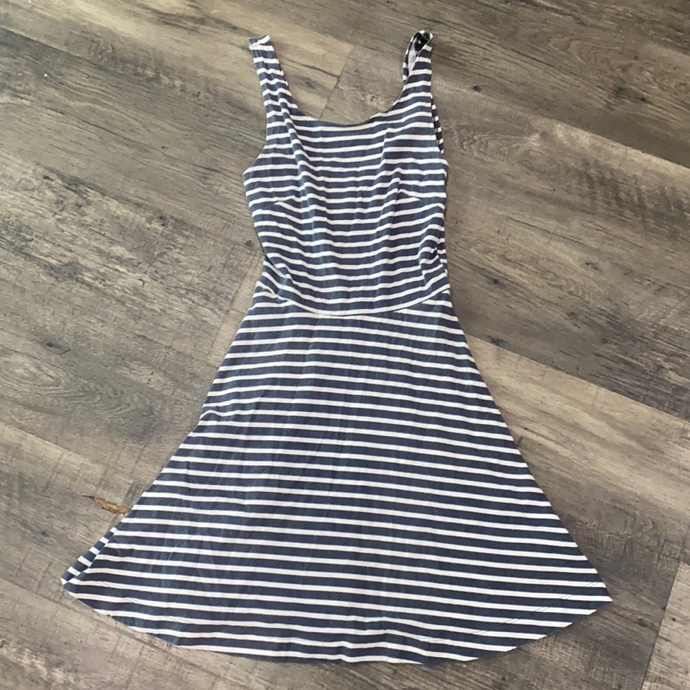 Grey and white stripped dress